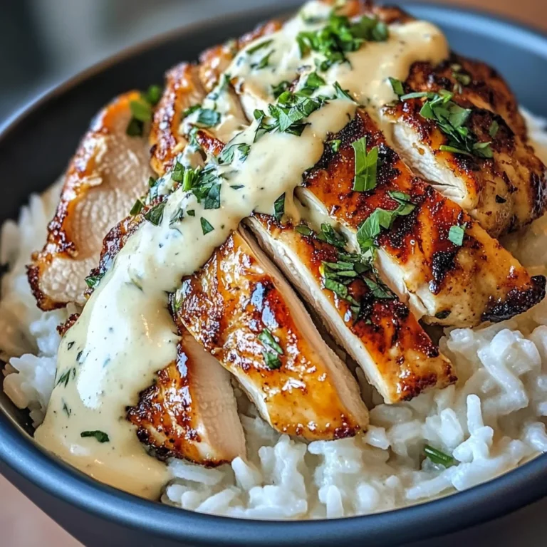 Chicken & Rice Bowls With Creamy Garlic Sauce