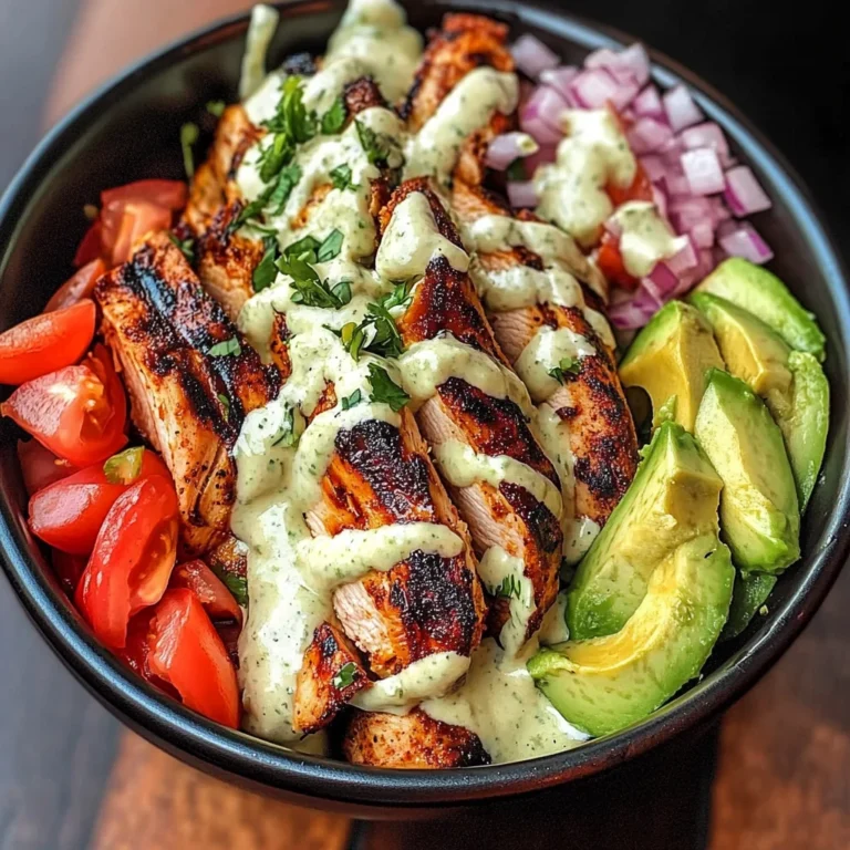 Chipotle Lime Chicken Bowl With Avocado Crema