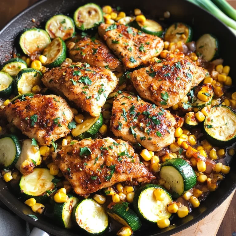 Garlic Butter Chicken with Zucchini and Corn - One-Pan, 30-Minute Meal