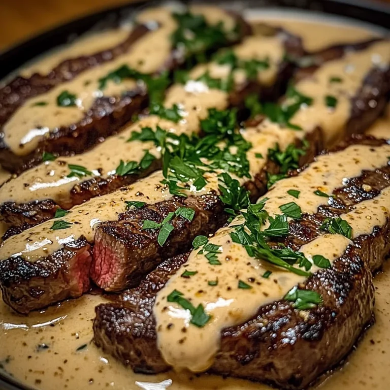 Juicy Steak With Creamy Garlic Sauce
