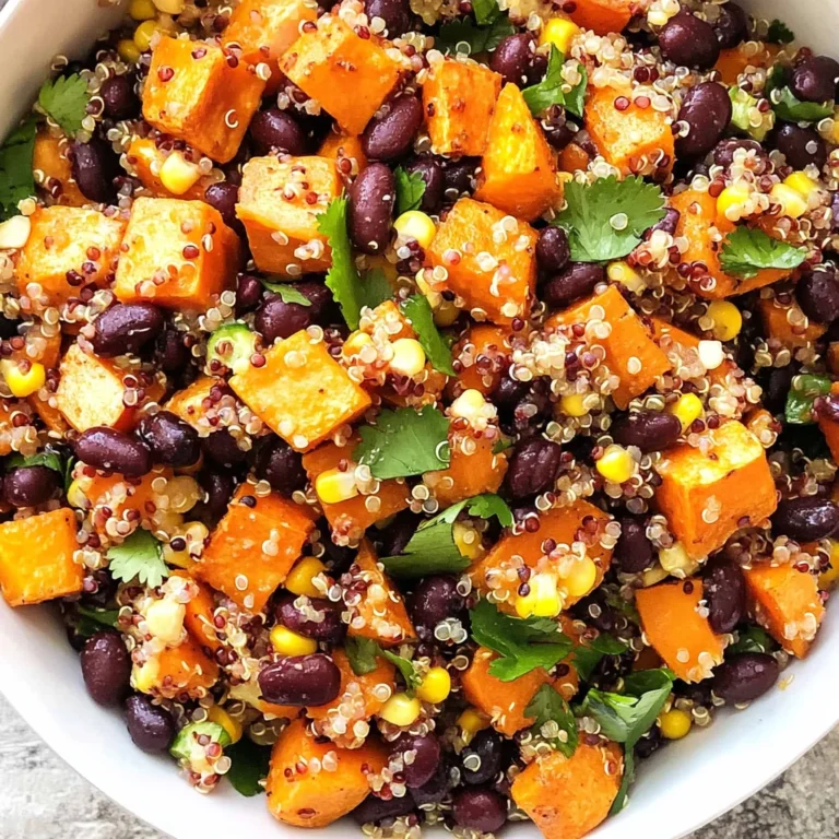 Roasted Sweet Potato Black Bean Quinoa Salad recipe