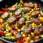 Sausage and Veggies Skillet - 30 Minute, One-Pan Meal