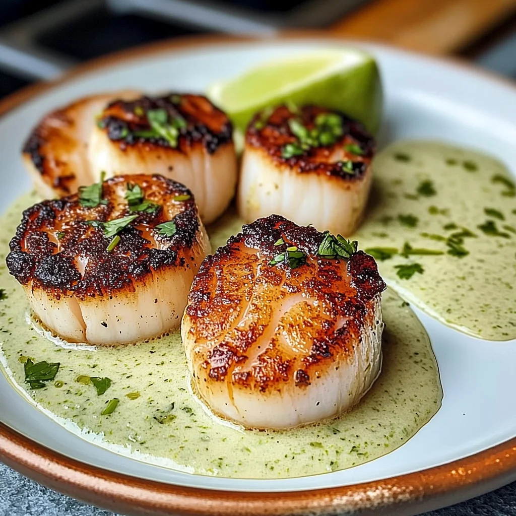 Seared Scallops With Cilantro Lime Sauce