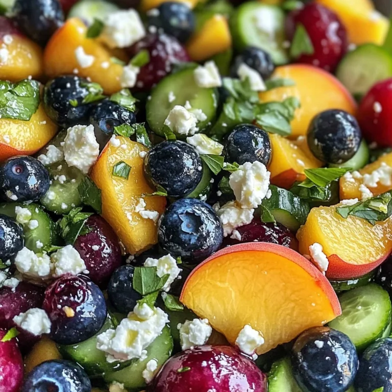 Blueberry Peach Feta Salad
