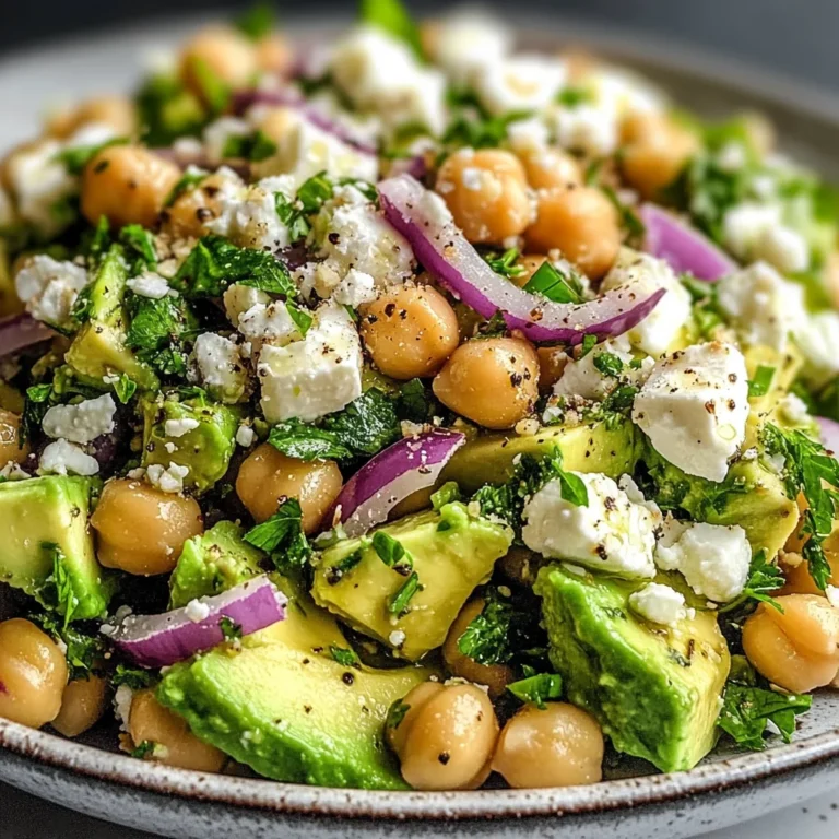Chickpea Feta Avocado Salad