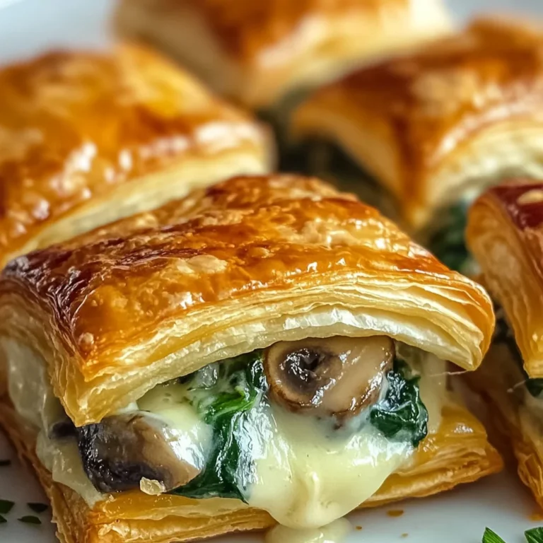 Creamy Mushroom & Spinach Stuffed Pastry Bites