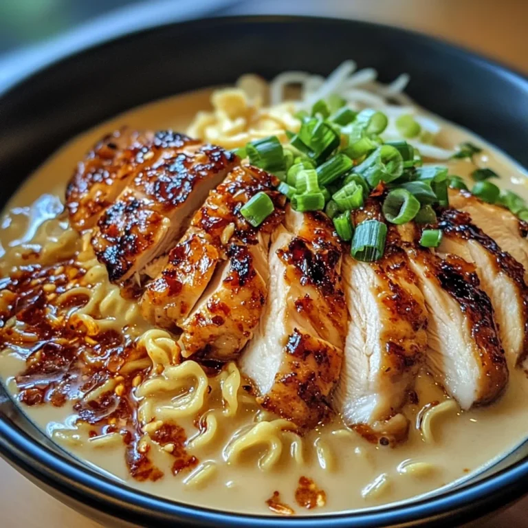 Fiery Chicken Ramen with Creamy Garlic Sauce
