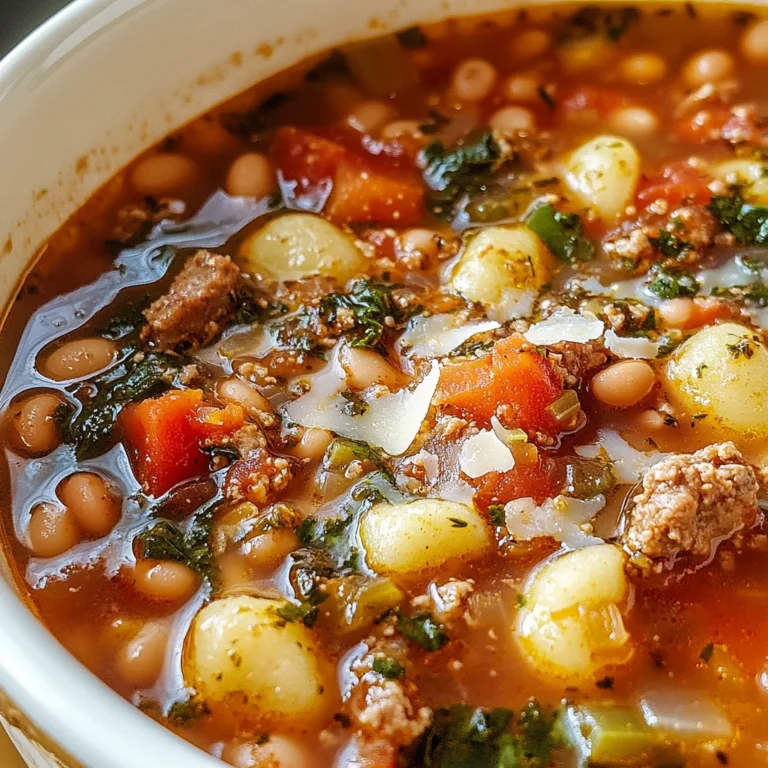 Italian Vegetable Soup with Spicy Sausage