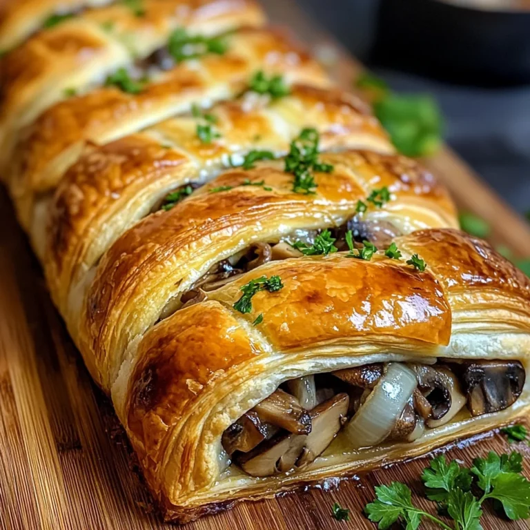 Savory Mushroom & Gruyère Puff Pastry Braid