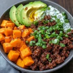 Spicy Ground Beef & Sweet Potato Protein Bowl