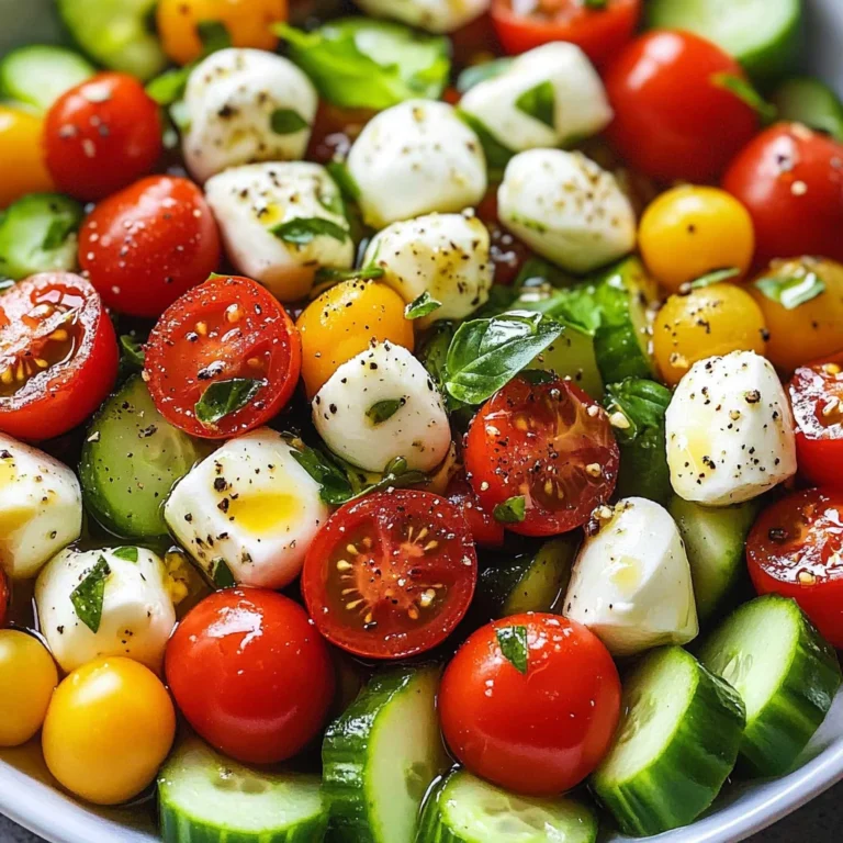 Tomato Cucumber Mozzarella Salad