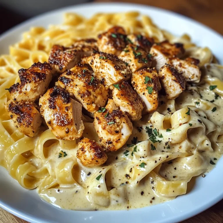 Cajun Chicken Alfredo Fettuccine Pasta with Velveeta Sauce