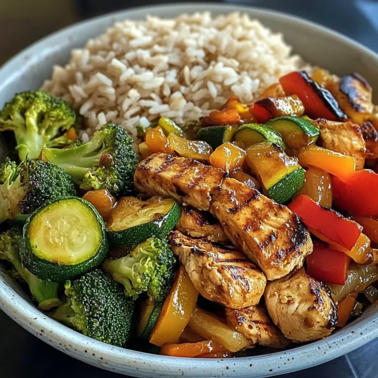 Chicken Veggie Stir-Fry with Brown Rice Bowl