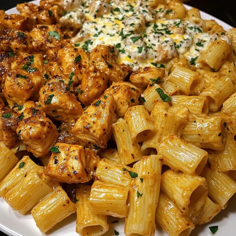 Creamy Cajun Garlic Butter Chicken Rigatoni with Mozzarella & Parmesan