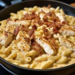 Creamy Honey Dijon Chicken Pasta with Crispy Bacon
