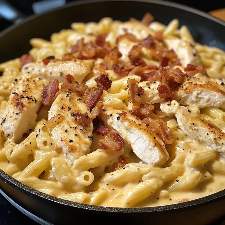 Creamy Honey Dijon Chicken Pasta with Crispy Bacon