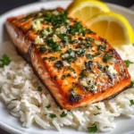 Garlic Butter Salmon with Fluffy White Rice