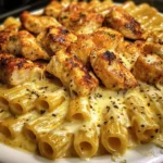 Garlic Cajun Chicken Cheesy Rigatoni in Velveeta Cream Sauce