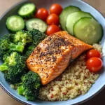 Lemon-Pepper Salmon Quinoa Plate
