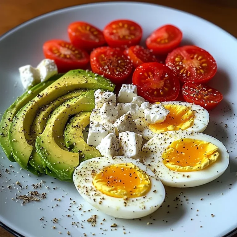 Mediterranean Breakfast Plate with Eggs, Feta & Avocado