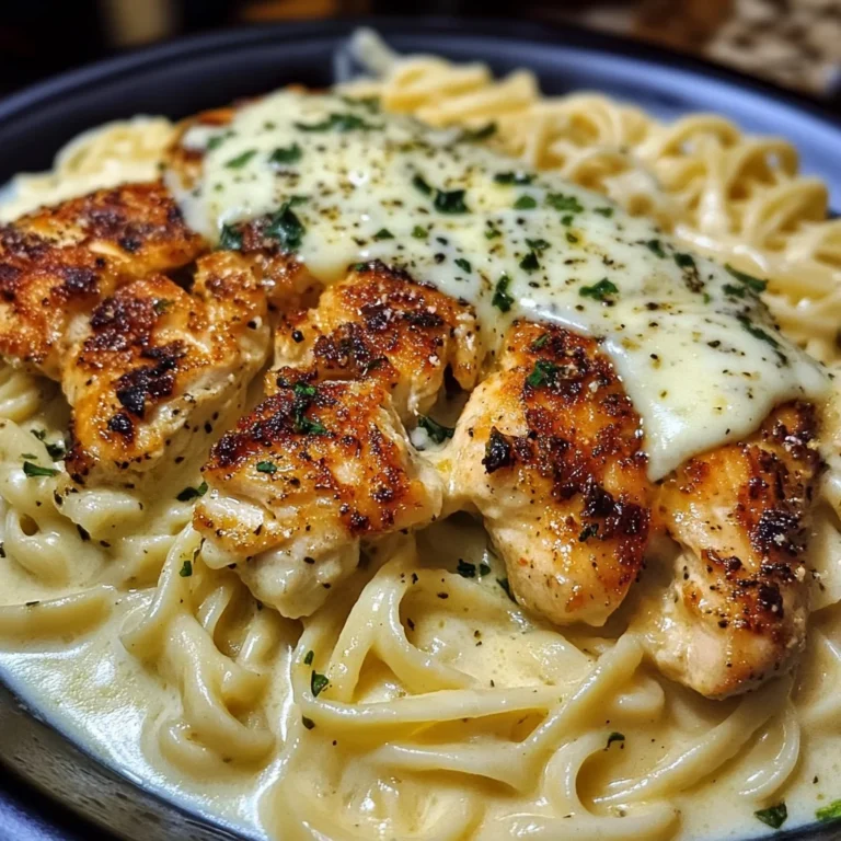 Mozzarella Alfredo Chicken Linguine with Parmesan Garlic