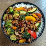 Savory Ground Beef & Veggie Stir-Fry Bowl