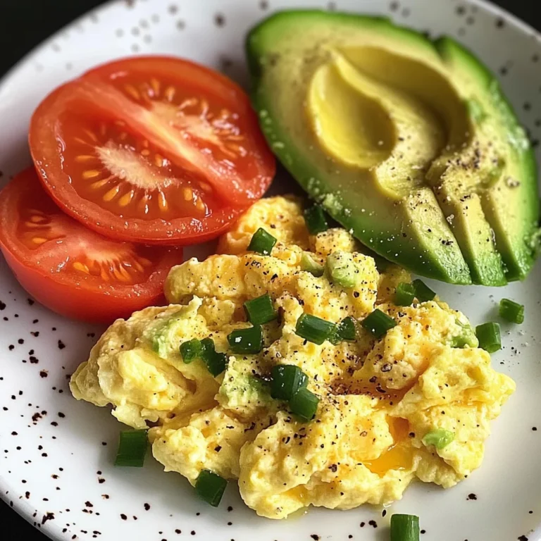 Scrambled Eggs with Avocado & Tomato