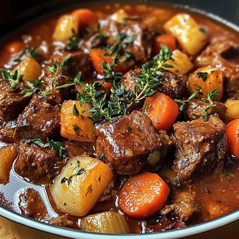 Slow-Baked Beef Casserole with Herbs and Tomatoes