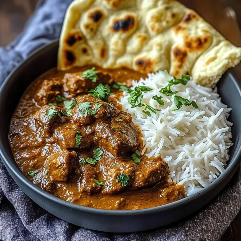 Slow-Cooked Beef Curry with Garlic Naan