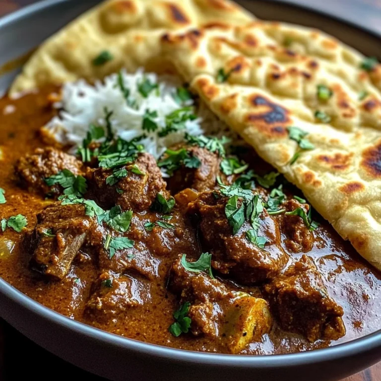 Slow-Cooked Lamb Curry with Garlic Naan