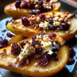 Baked Pears Feta Honey Cranberries