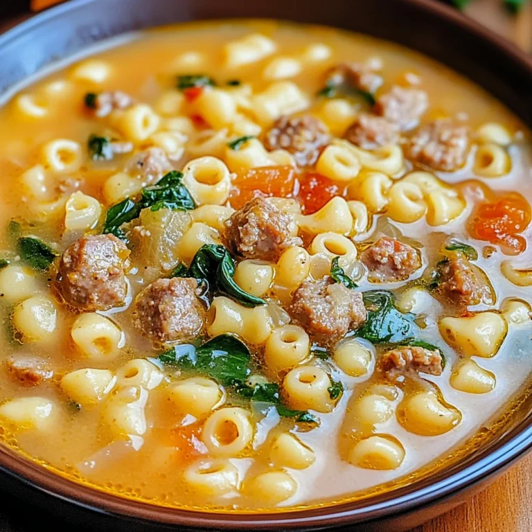 Hearty and Creamy Italian Sausage Ditalini Soup